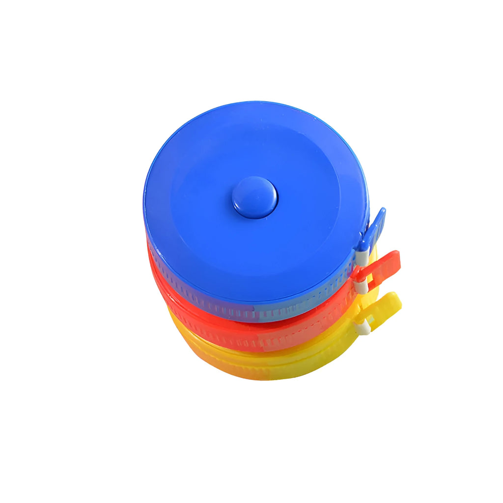 Mini plastic portable measuring tape 150cm with compact 5cm diameter and 1.2cm height
