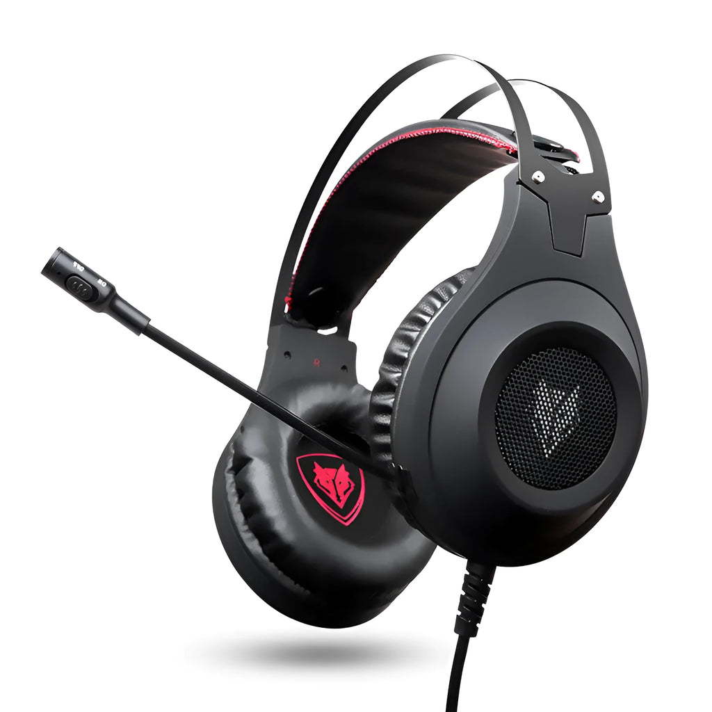Black wired USB computer headset with microphone for desktop and notebook PC use