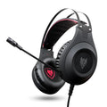 Black wired USB computer headset with microphone for desktop and notebook PC use