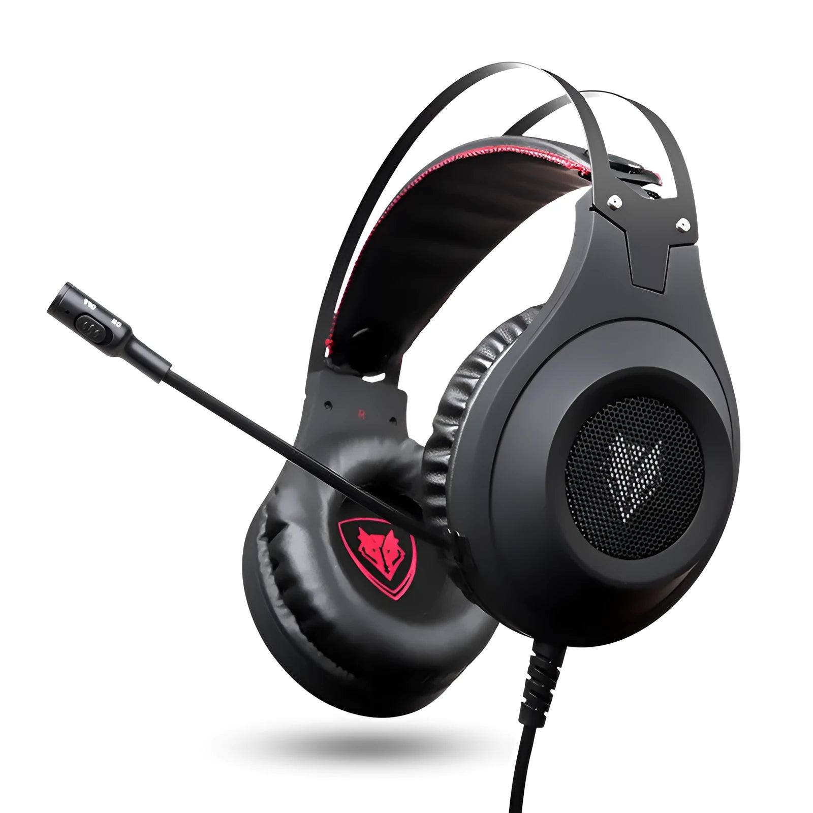 Black wired USB computer headset with microphone for desktop and notebook PC use
