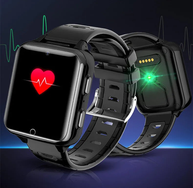 Children's smart watch with 1.54-inch screen, silicone sport strap, available in black, blue, or pink colours