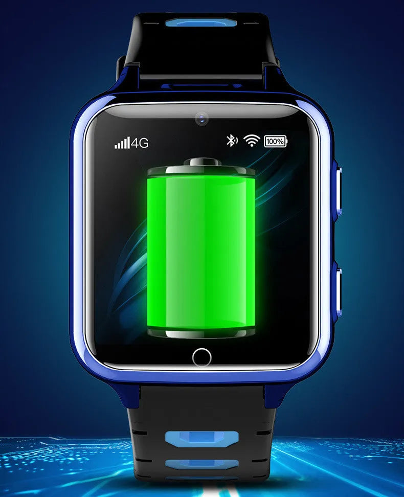 Children's smart watch with 1.54-inch screen, silicone sport strap, available in black, blue, or pink colours