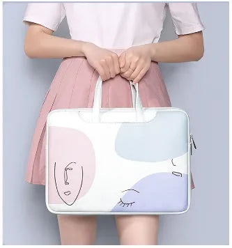 Blue waterproof 15.6-inch laptop bag with soft handle and zipper opening