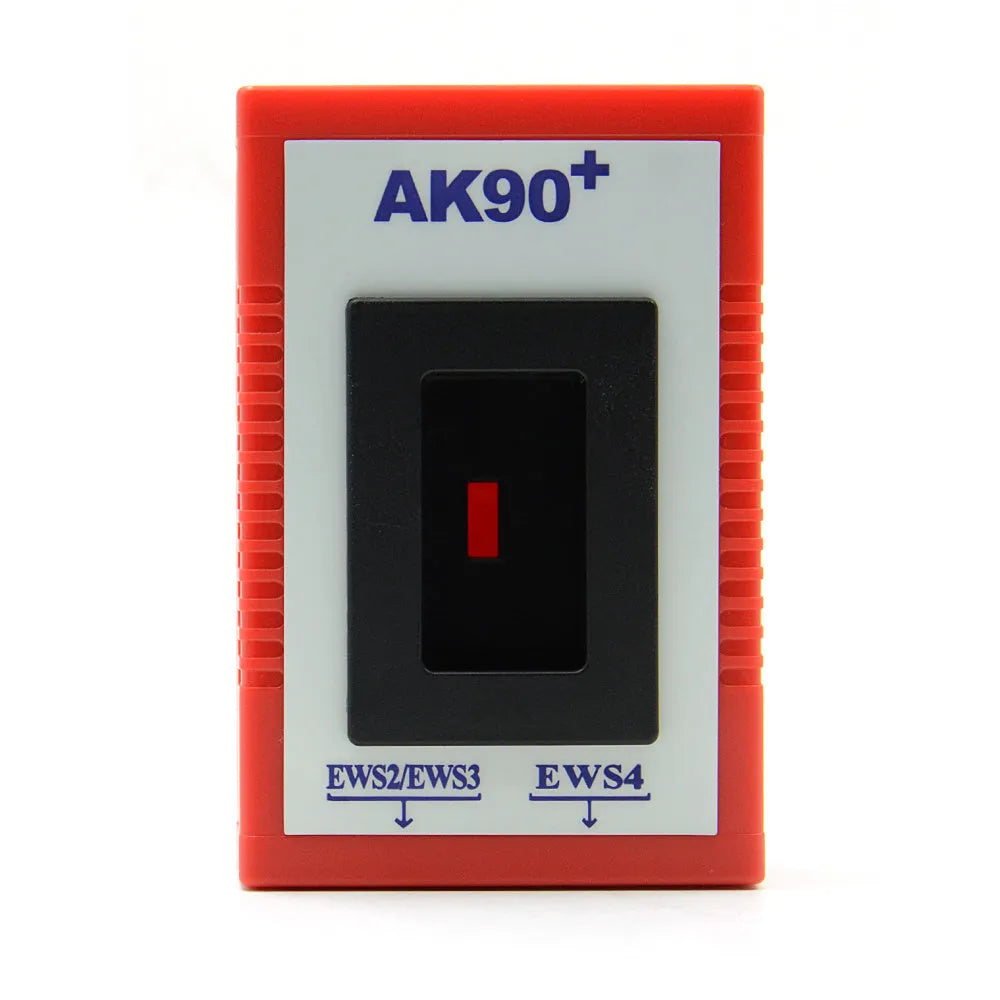 Red anti-theft key matching instrument car fault diagnosis tool on workshop bench