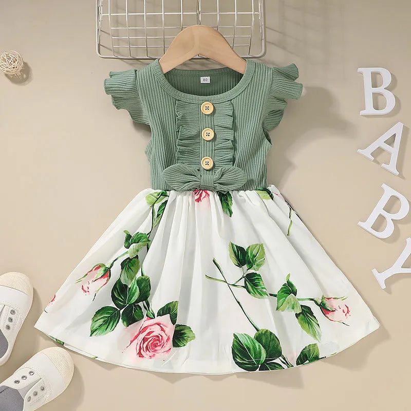 Toddler girls sleeveless summer dress in multiple colours with size options from 80cm to 120cm