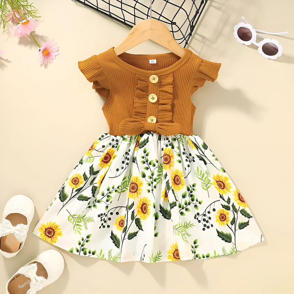 Toddler girls sleeveless summer dress in multiple colours with size options from 80cm to 120cm