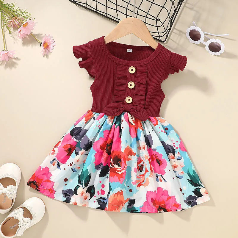 Toddler girls sleeveless summer dress in multiple colours with size options from 80cm to 120cm