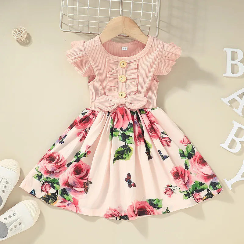 Toddler girls sleeveless summer dress in multiple colours with size options from 80cm to 120cm