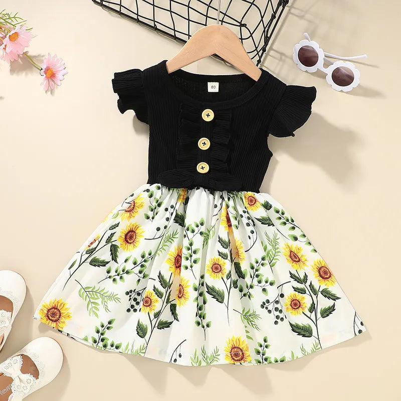 Toddler girls sleeveless summer dress in multiple colours with size options from 80cm to 120cm