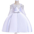 Girls simple style dress with lace detail in red colour, showing front view.