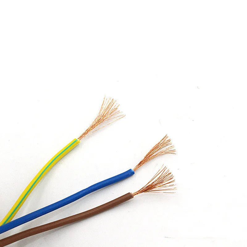 Black American three-pin plug power cord with 1.2m length of PVC-sheathed cable