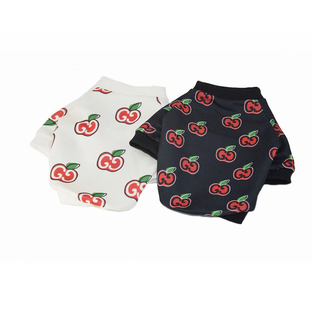 Two-legged polyester dog clothing in white casual style with open back design