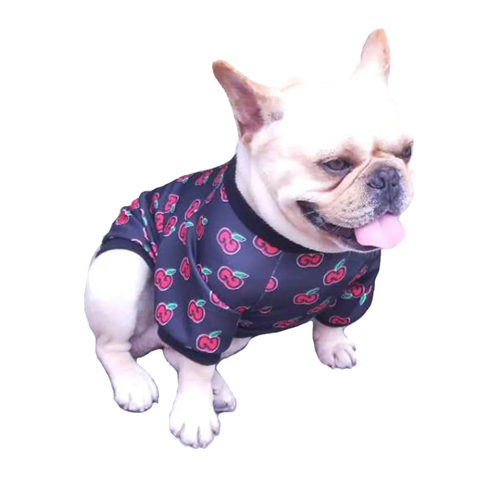 Two-legged polyester dog clothing in white casual style with open back design