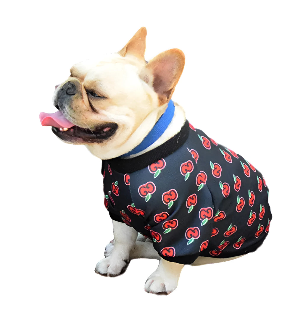 Two-legged polyester dog clothing in white casual style with open back design
