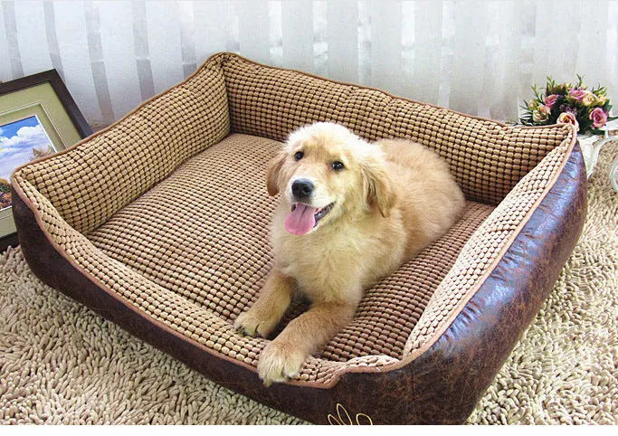 Kennel dog bed with suede cover, bone blanket and summer mat, Style 1 colour option