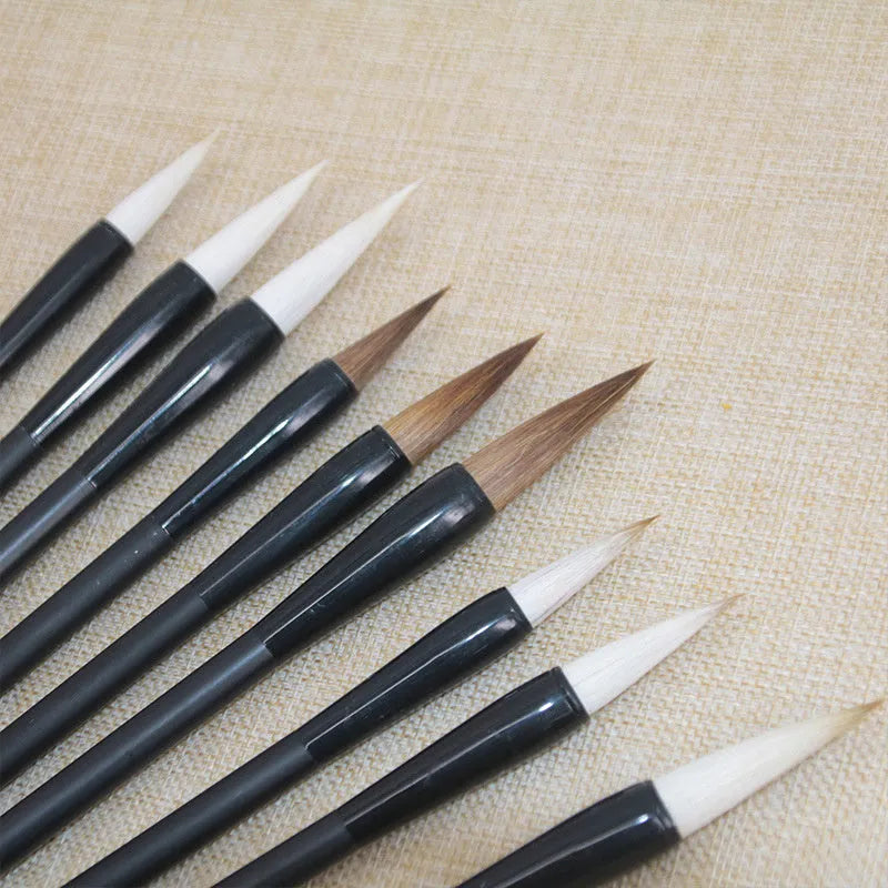 Traditional student calligraphy brush with steel barrel, 23cm, available in multiple nib materials and sizes