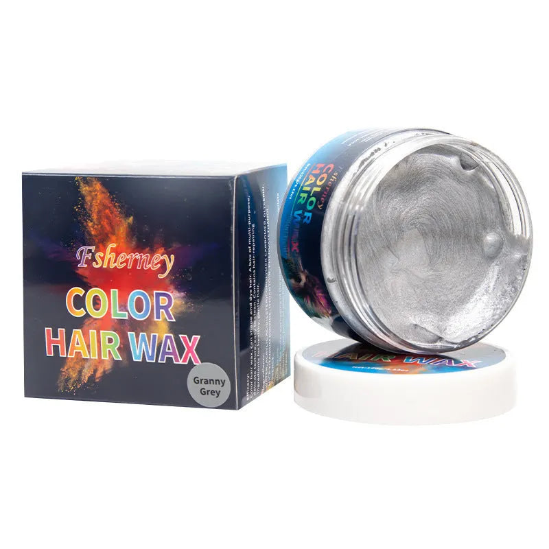 120g hair styling clay in multiple colours including blue, green, purple and rose red