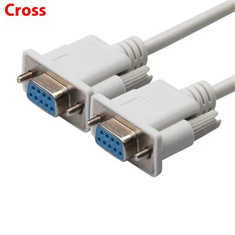 DB9 female to female RS232 serial cable 1.5m milky white colour