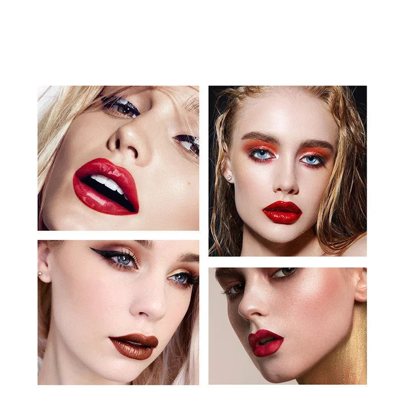 Matte high gloss lip gloss lipstick set with mica shimmer, two shades A and B