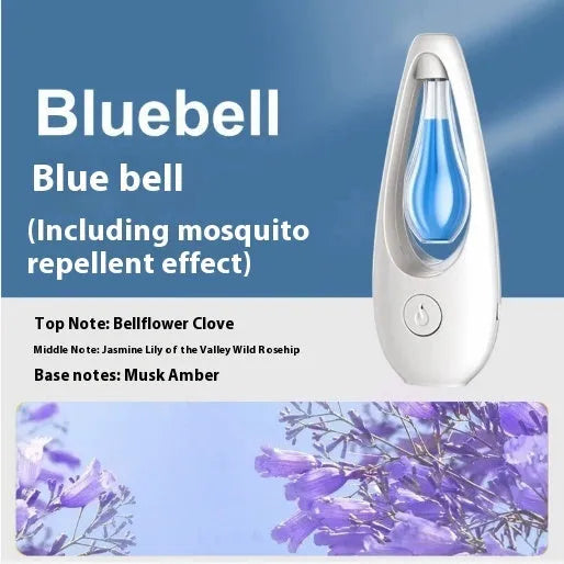Ultrasonic dual-function aroma diffuser and mosquito repellent device with essential oil bottle.