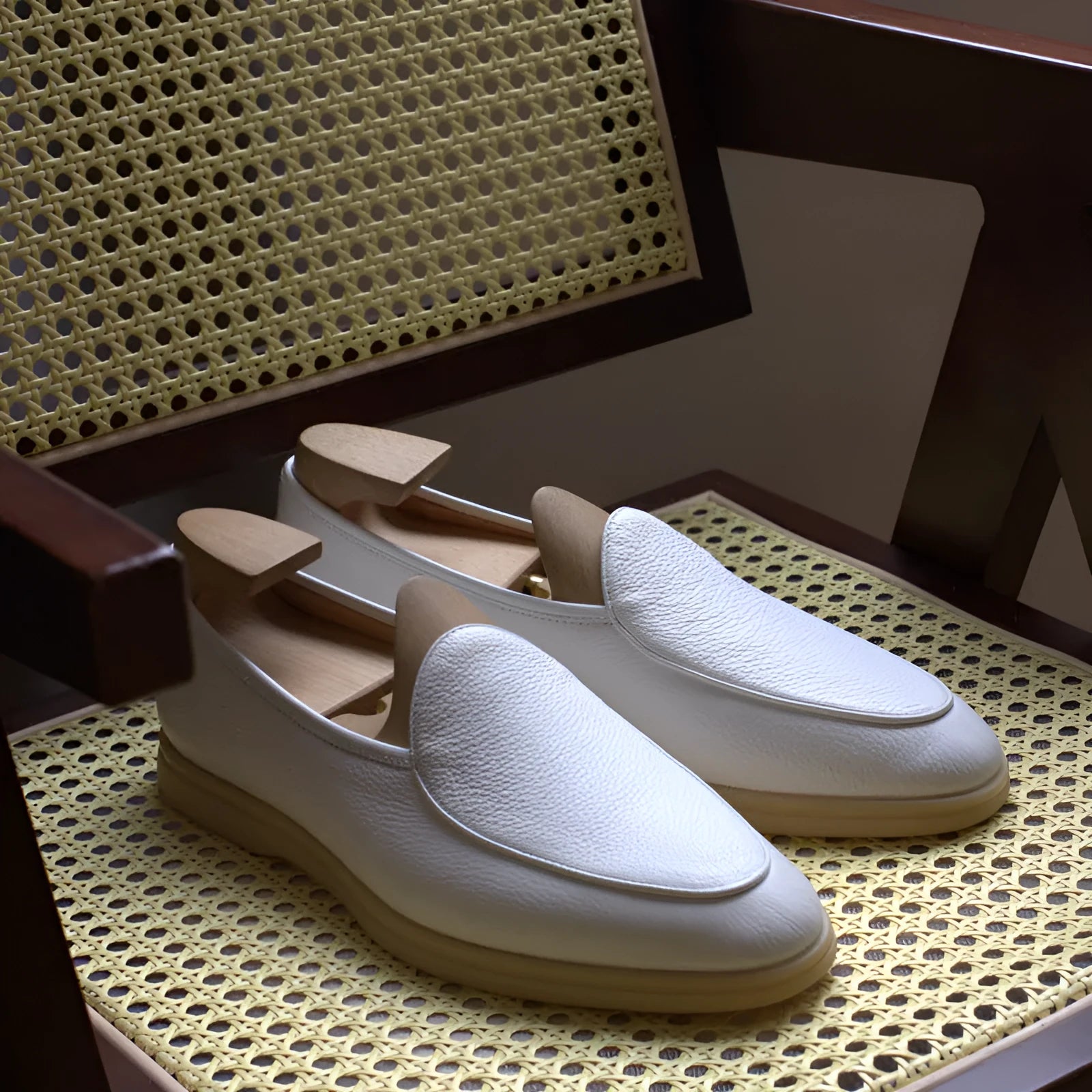 Men's British handmade leather loafers in multiple colours with TPR soles