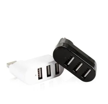 Black and white USB 2.0 splitter hub showing multiple USB ports for computer expansion