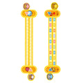 Yellow plastic children's digital decomposition ruler showing cartoon design and 24.5 cm scale