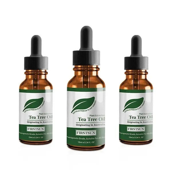 Firstsun tea tree essential oil 10ml bottle with pure natural ingredient for face and body care