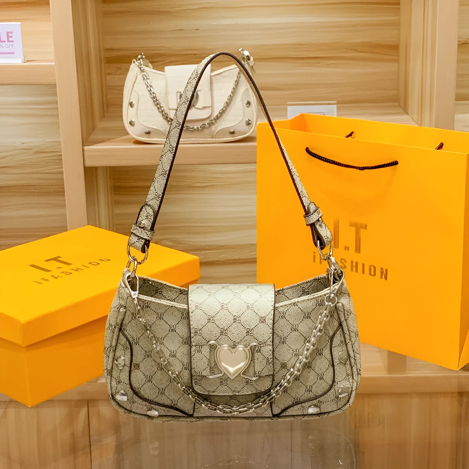 Caring Leisure soft PU leather shoulder crossbody bag in retro European style, 24x7x13cm, available in six colours