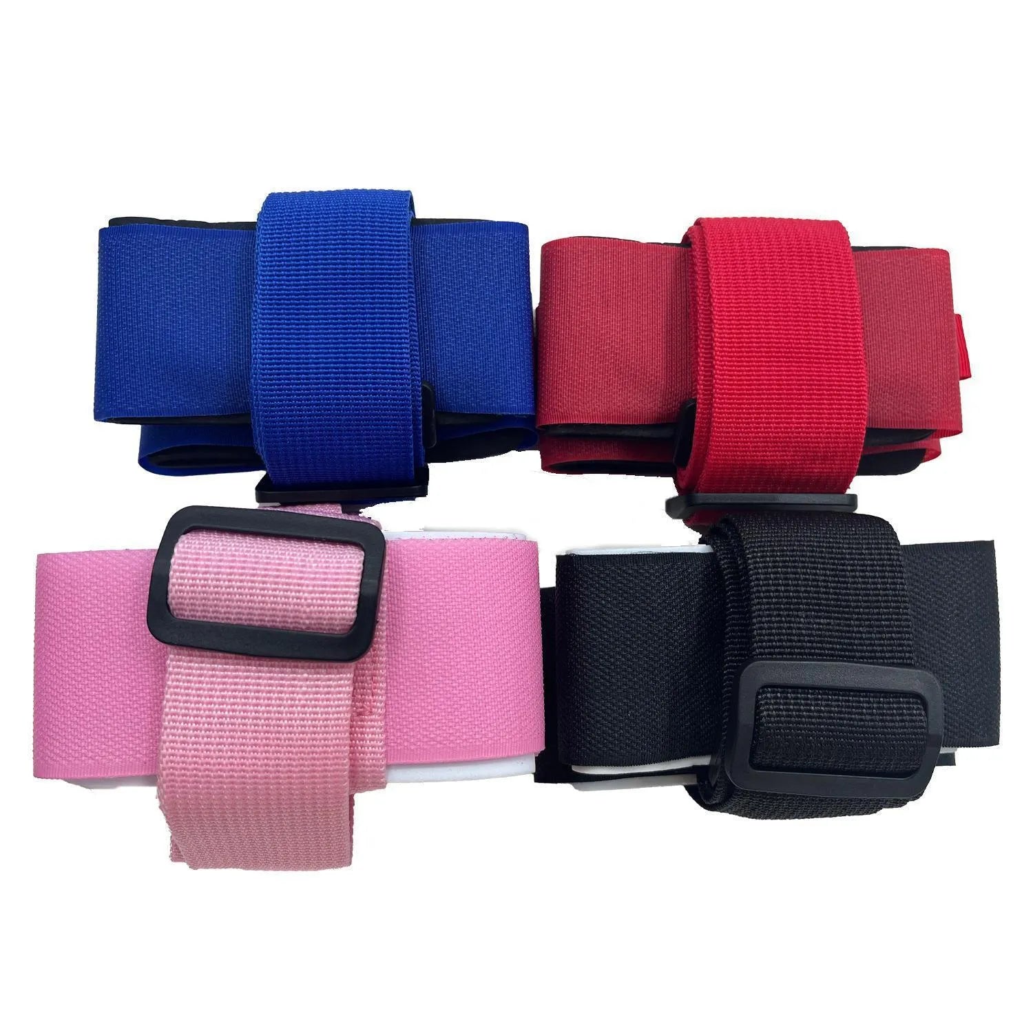 Adjustable skiing bandage strap with hook and loop fastening in multiple colours