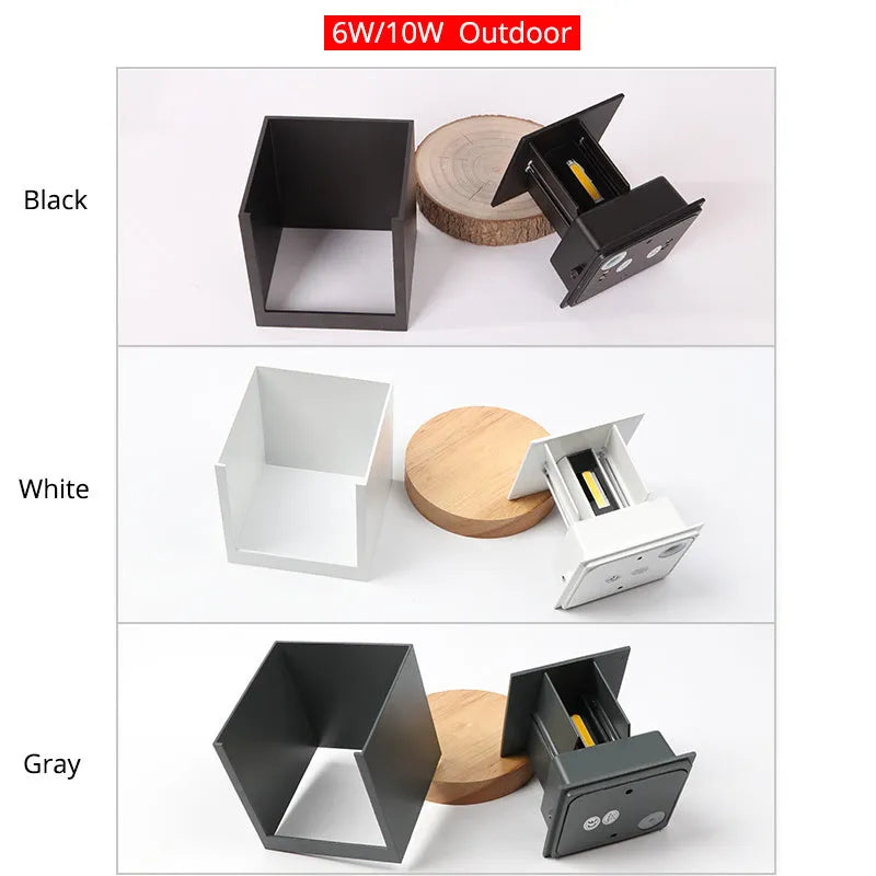 Indoor corridor wall lamp with aluminium alloy shell and 360-degree illumination