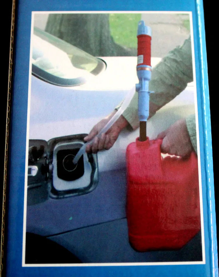 Blue manual siphon pump for fuel transfer with PP plastic construction
