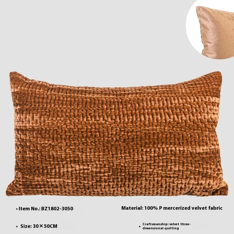 Antique style Chinese quilted cushion set with mercerised velvet cover and feather velvet filler in green, red, mocha, or orange.