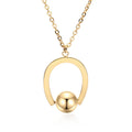 Adjustable stainless steel necklace with cross chain and geometric pendant in gold or silver finish
