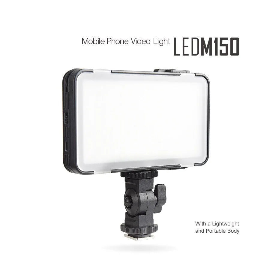 Shenniu M150 ultra-thin LED video light for mobile phone photography with adjustable brightness