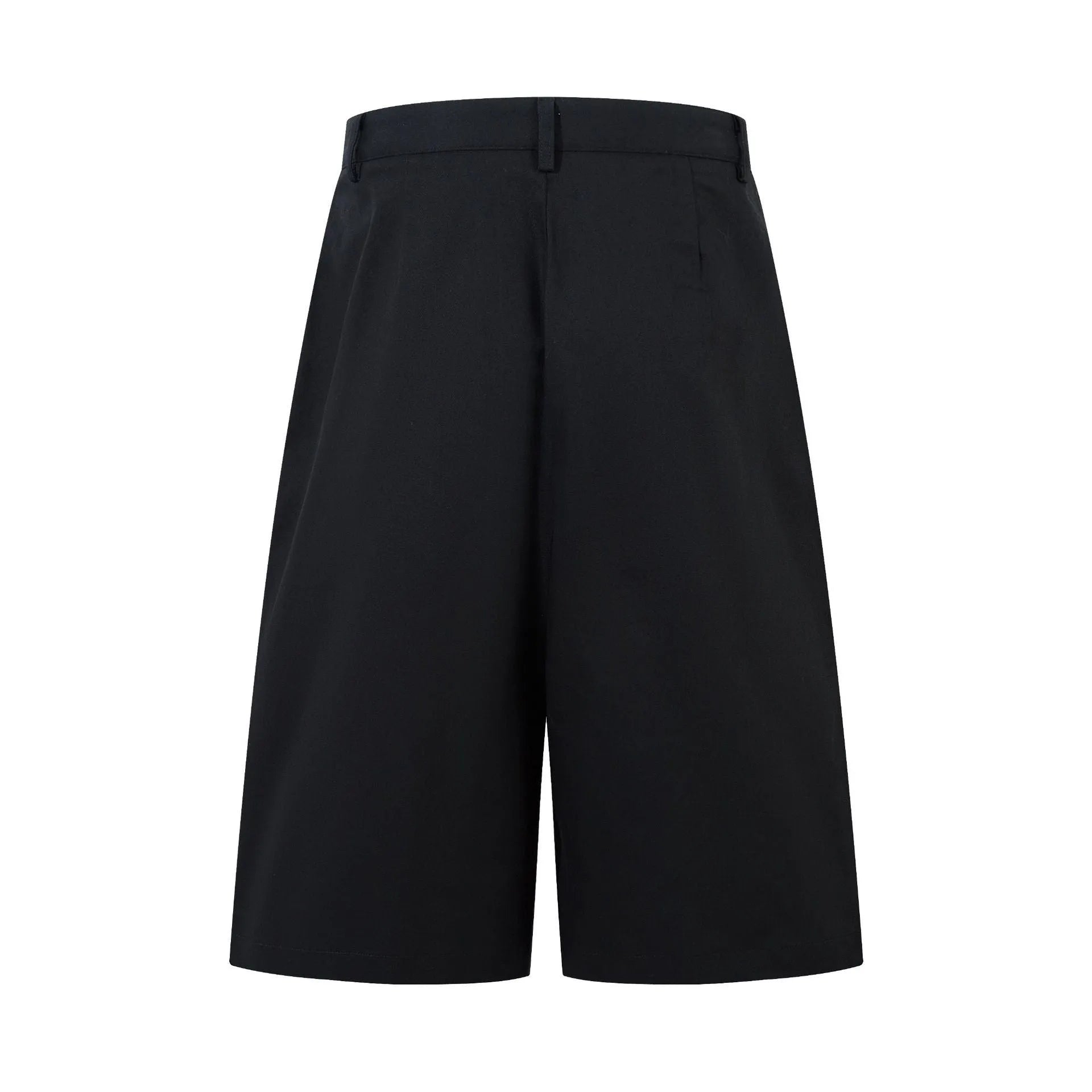 Retro wide leg denim middle pants in black or green with loose fit and zipper fly