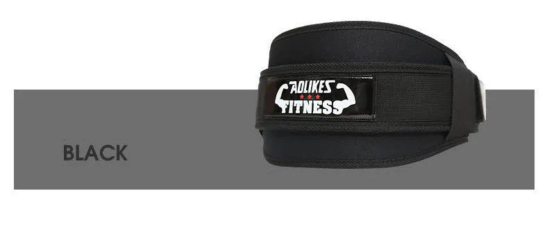 Nylon fitness weightlifting waistband in black, red, or yellow colours available in L, M, and XL sizes