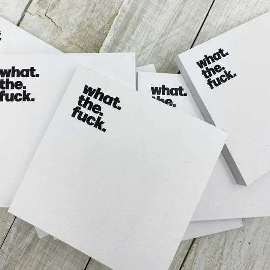 Square 75mm sticky notes pad with coloured covers showing printed English text phrases