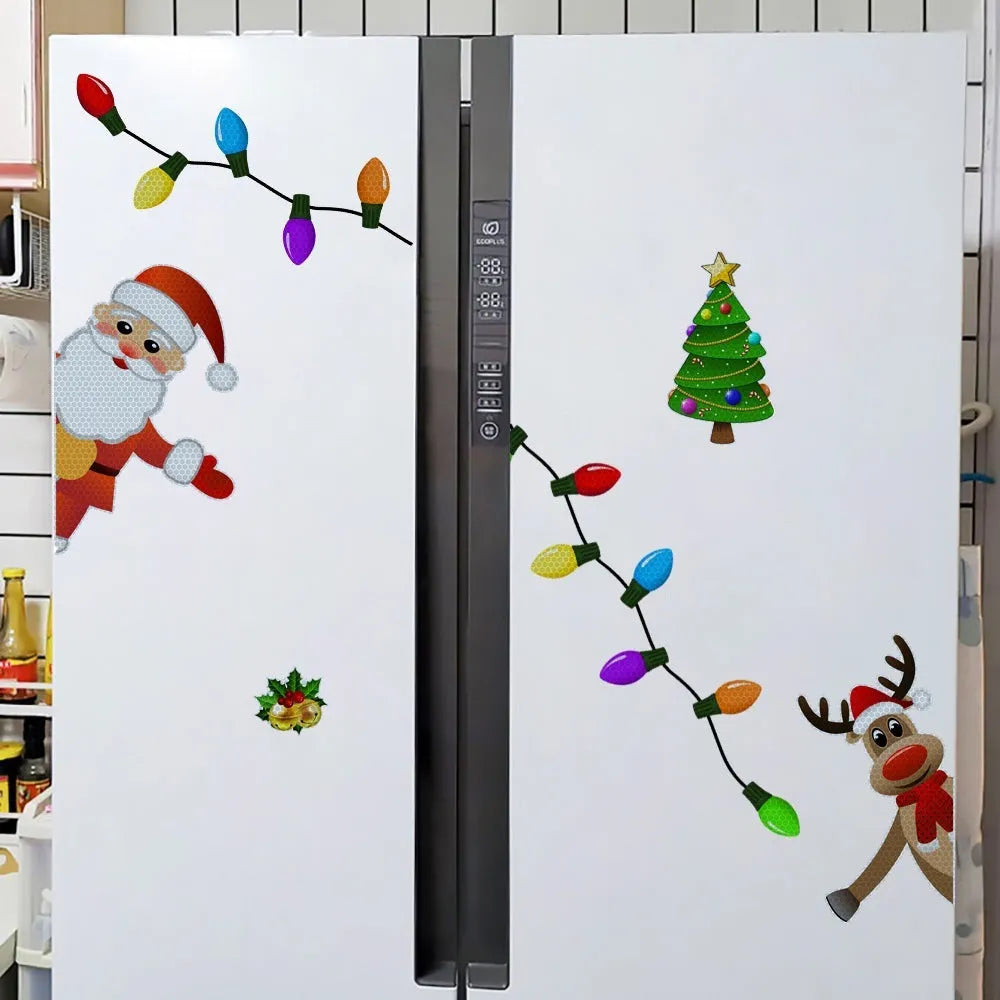 Medium magnetic Christmas elk car decoration sticker with reflective elements
