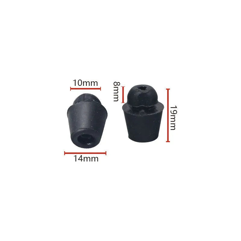 Set of 10 X16 coloured rubber shock absorption clips for automobile trunk and bucket damping.