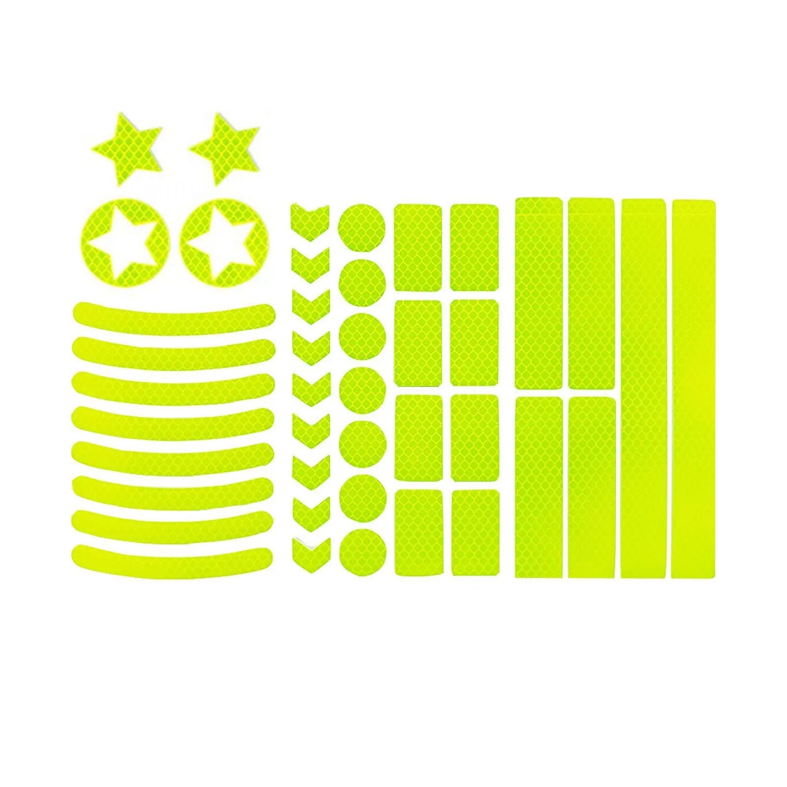 Bicycle reflective safety sticker with geometric grid pattern measuring 11.5 x 21cm