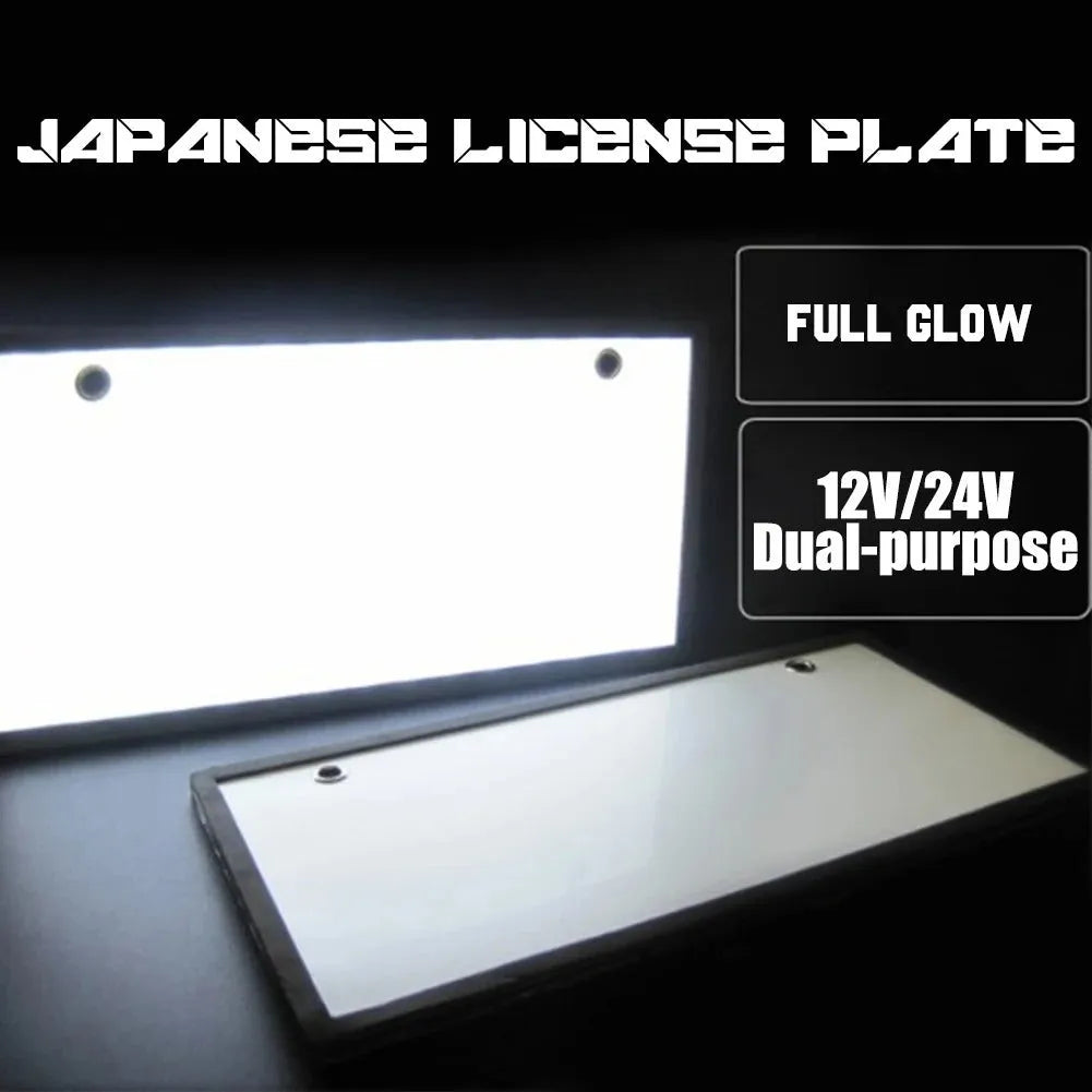 Two flat LED truck license plate light bars with plastic housing.