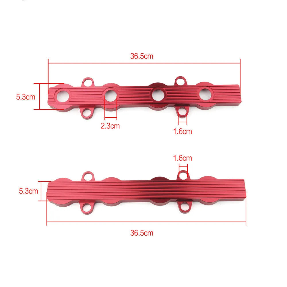 Aluminium alloy engine harness mounting bracket in blue, red, and silver colour options.