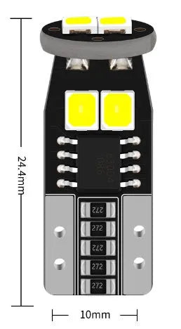 Compact car licence plate reading light with white light output