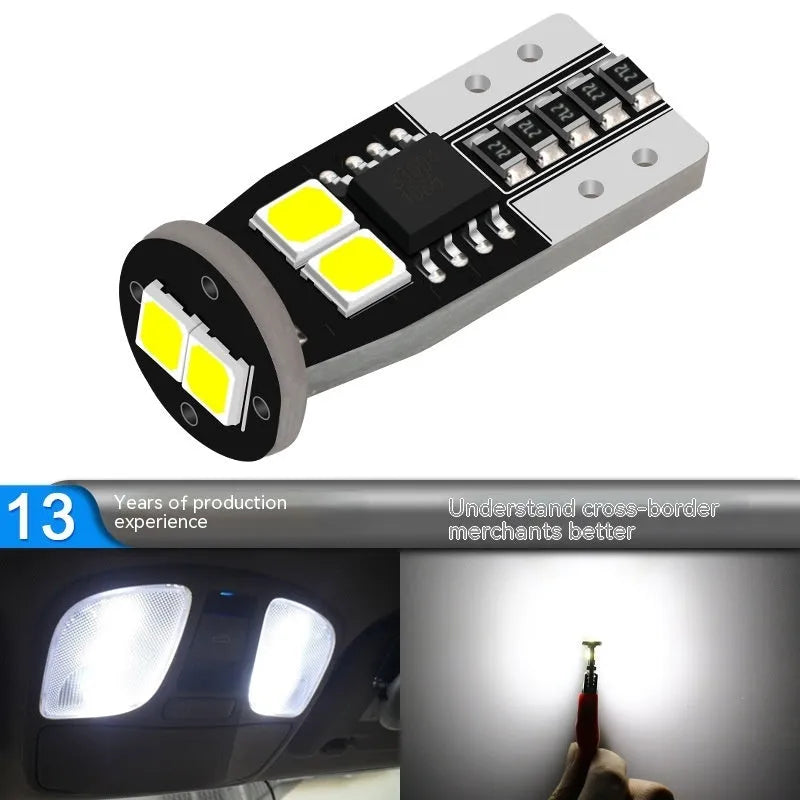 Compact car licence plate reading light with white light output