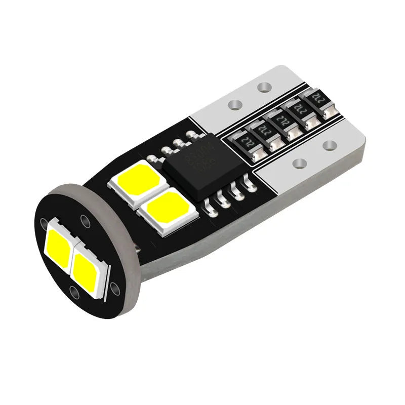 Compact car licence plate reading light with white light output