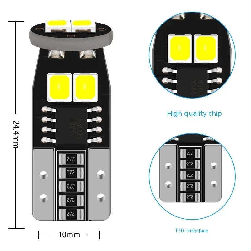 Compact car licence plate reading light with white light output