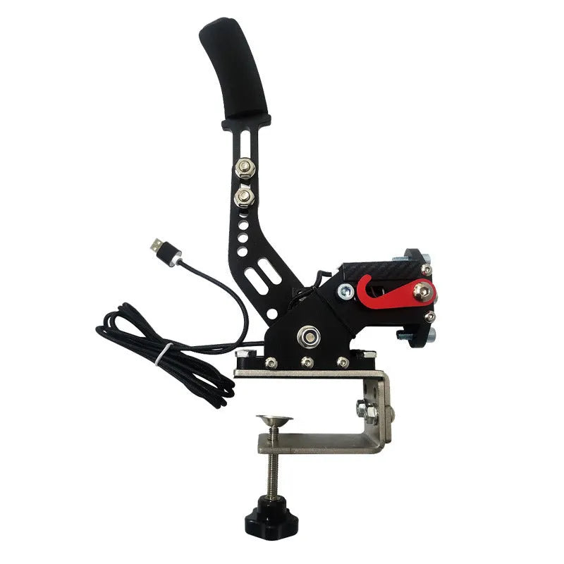 USB racing simulator handbrake with adjustable clamp in choice of five colours