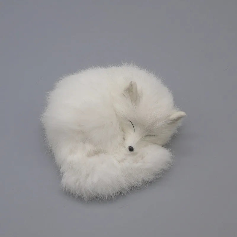 Artificial white fox fur car dashboard decoration with textured appearance