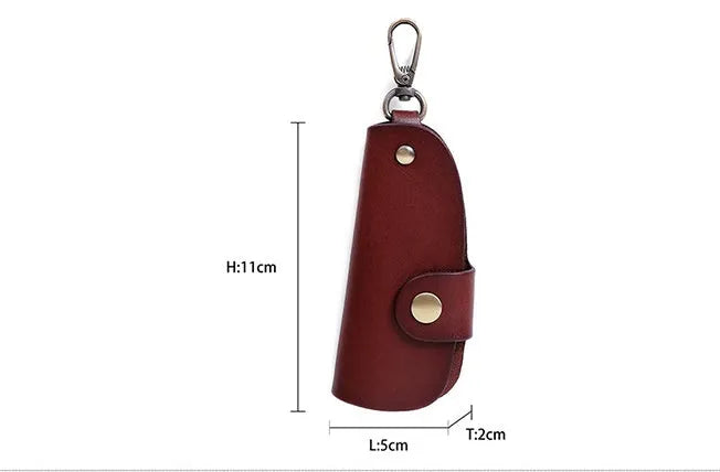 Genuine leather handmade car key case in black, brown, coffee and purplish red colours